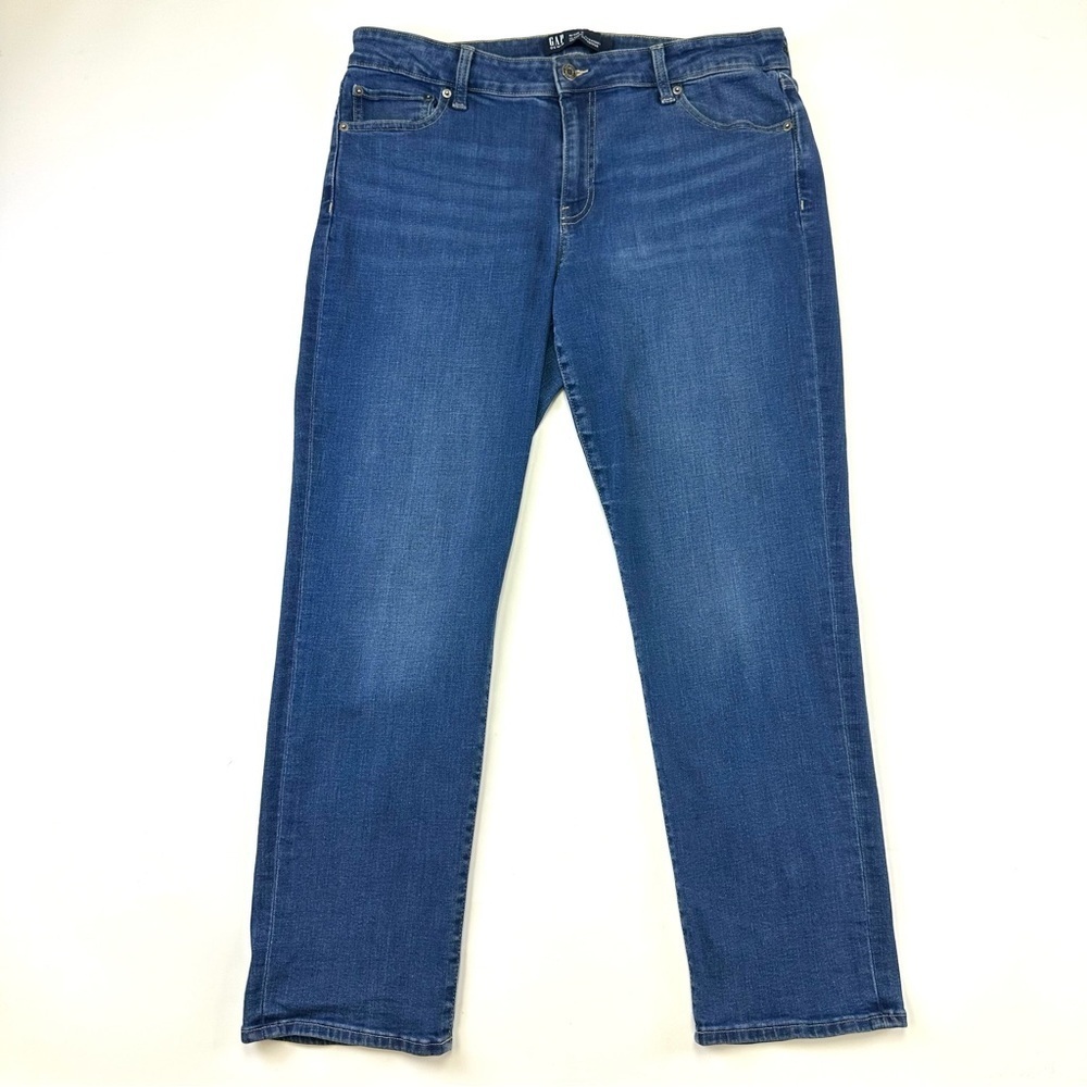Gap dark wash classic straight jeans Size 16 Plus size business casual denim